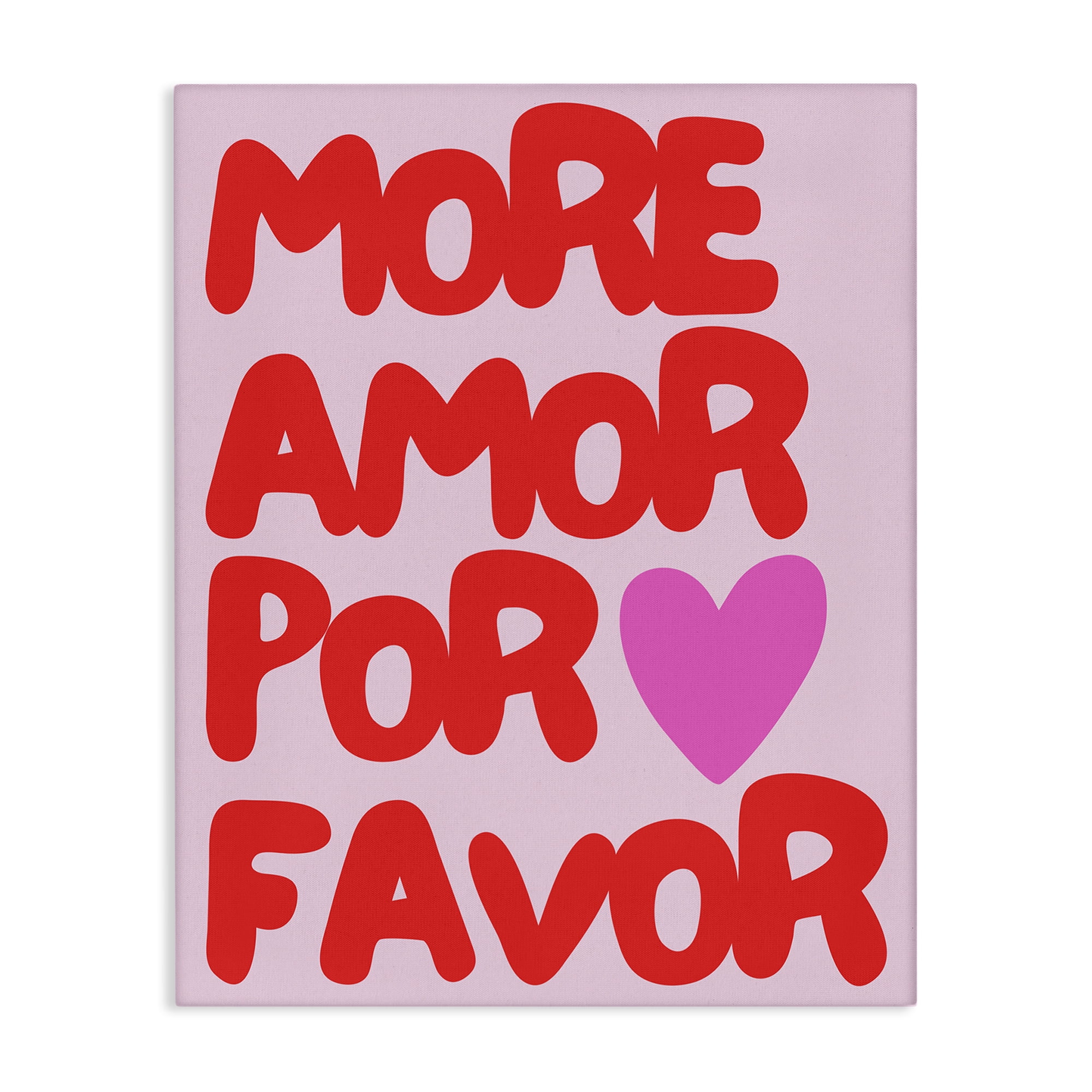 Stupell Industries More Amor Phrase Text & Numbers Painting Wrapped Canvas Art Print Wall Art, 16 x 20