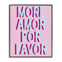 Stupell Industries More Amor Phrase Typography Painting Black Framed Art Print Wall Art, 11 x 14