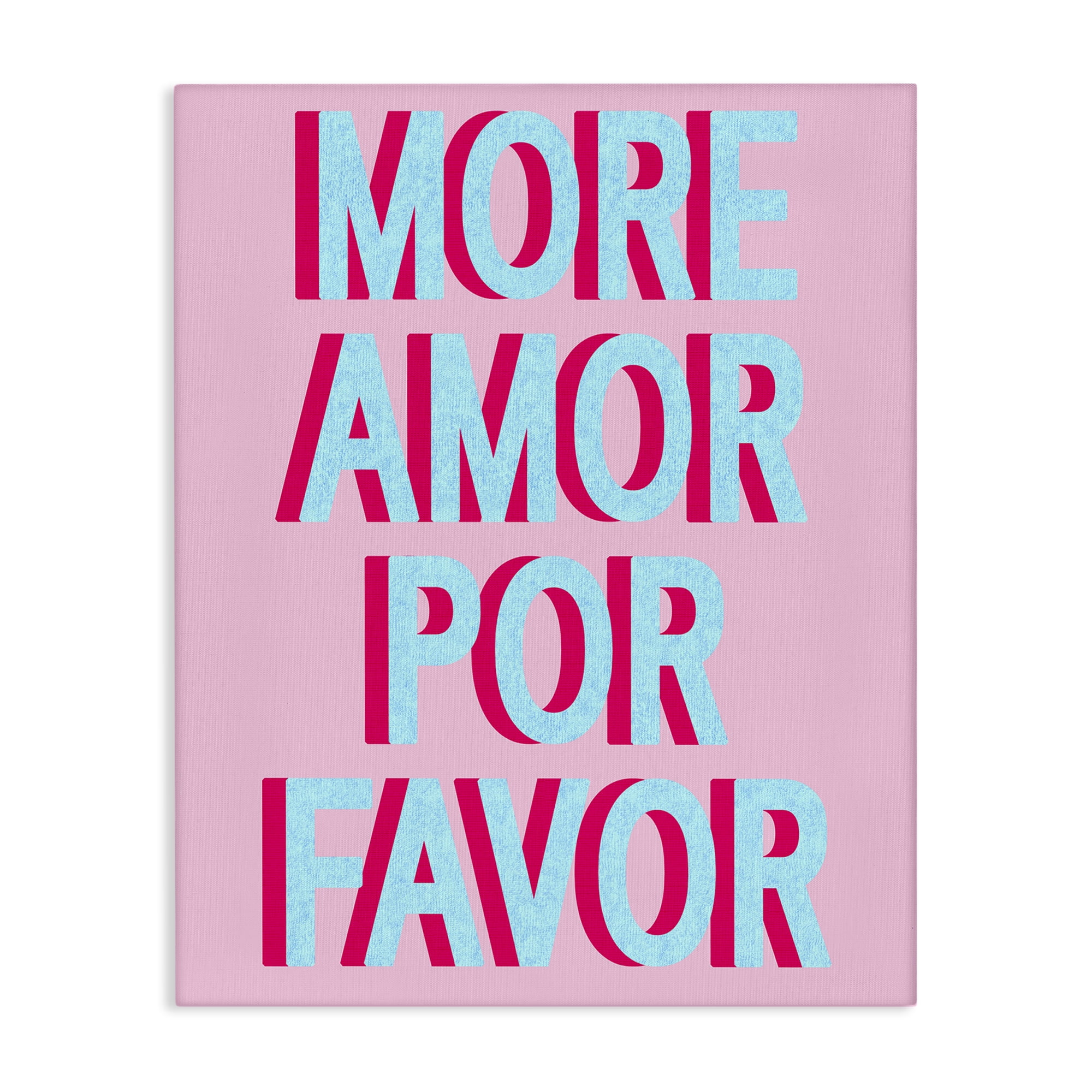 Stupell Industries More Amor Phrase Typography Painting Gallery Wrapped Canvas Art Print Wall Art, 30 x 40