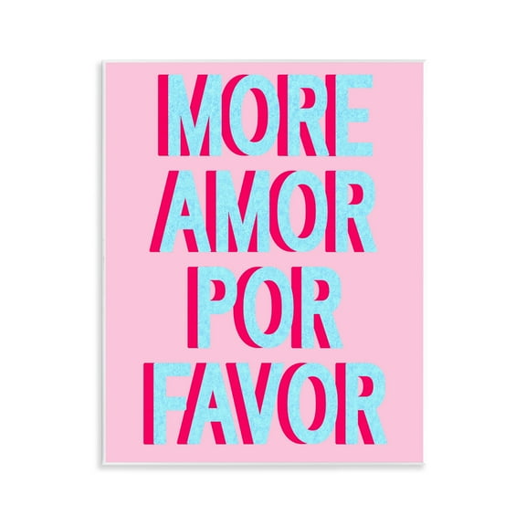 Stupell Industries More Amor Phrase Typography Painting Unframed Art Print Wall Art, 11 x 14