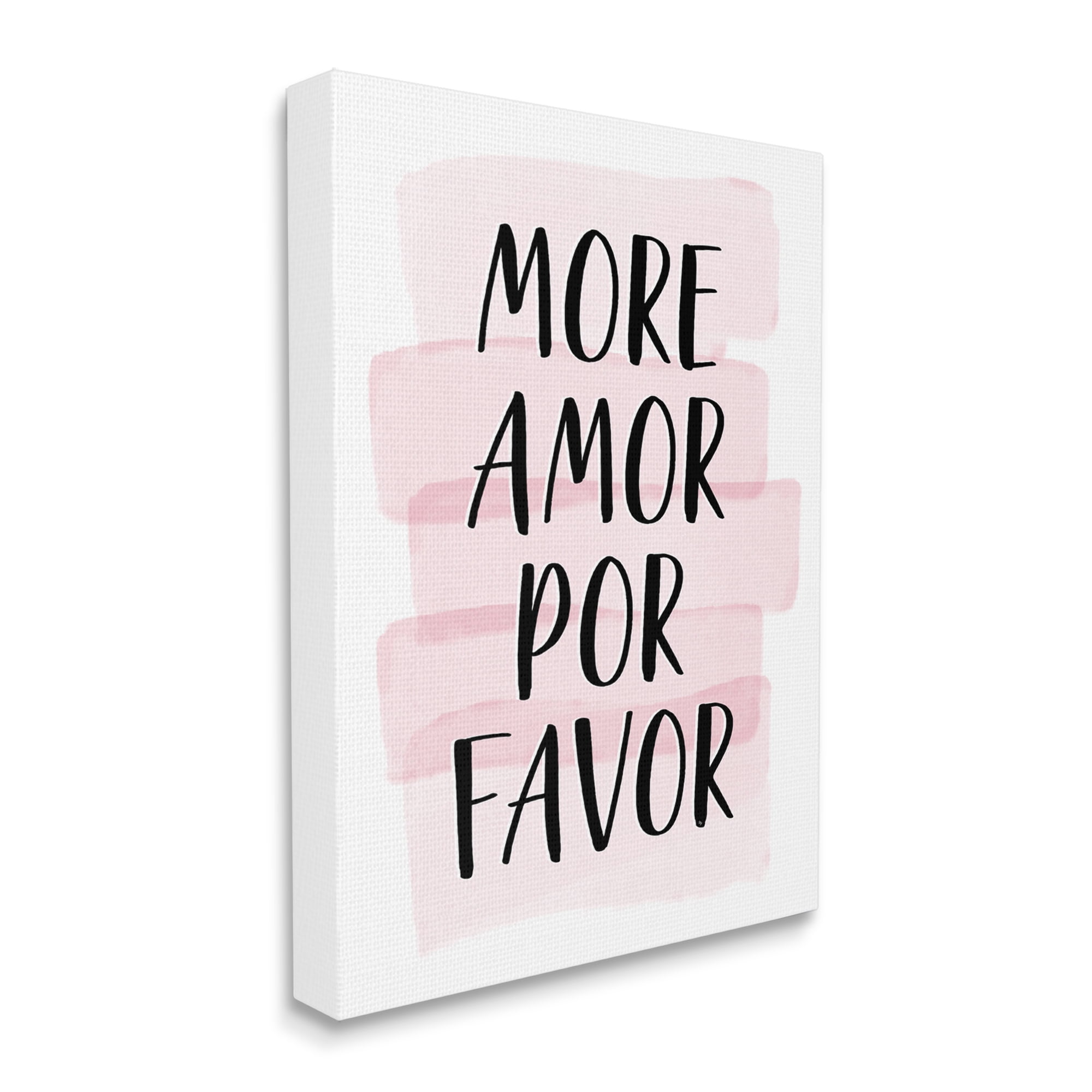 Stupell Industries More Amor Por Favor Phrase Pink Highlight Performing Arts Painting Gallery Wrapped Canvas Art Print Wall Art, 30 x 40