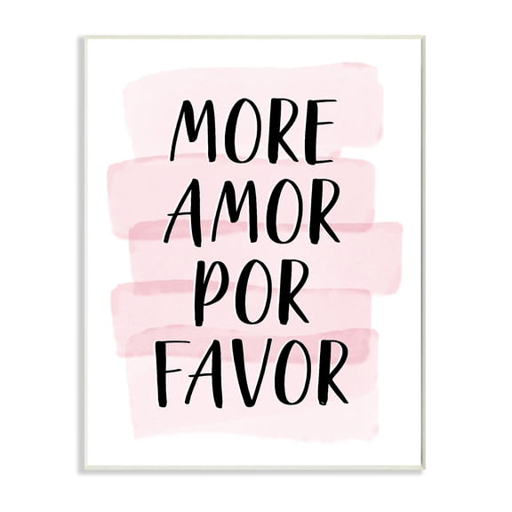 Stupell Industries More Amor Por Favor Phrase Pink Highlight Performing Arts Painting Wall Plaque Art Print Wall Art, 10 x 15