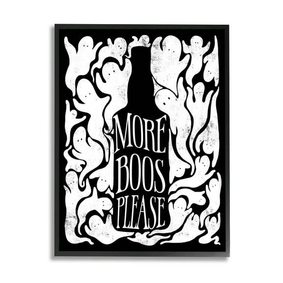 Stupell Industries More Boos Please Funny Liquor Graphic Art Black Framed Art Print Wall Art, Design by Lil' Rue