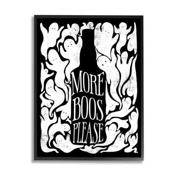 Stupell Industries More Boos Please Funny Liquor Graphic Art Black Framed Art Print Wall Art, Design by Lil' Rue