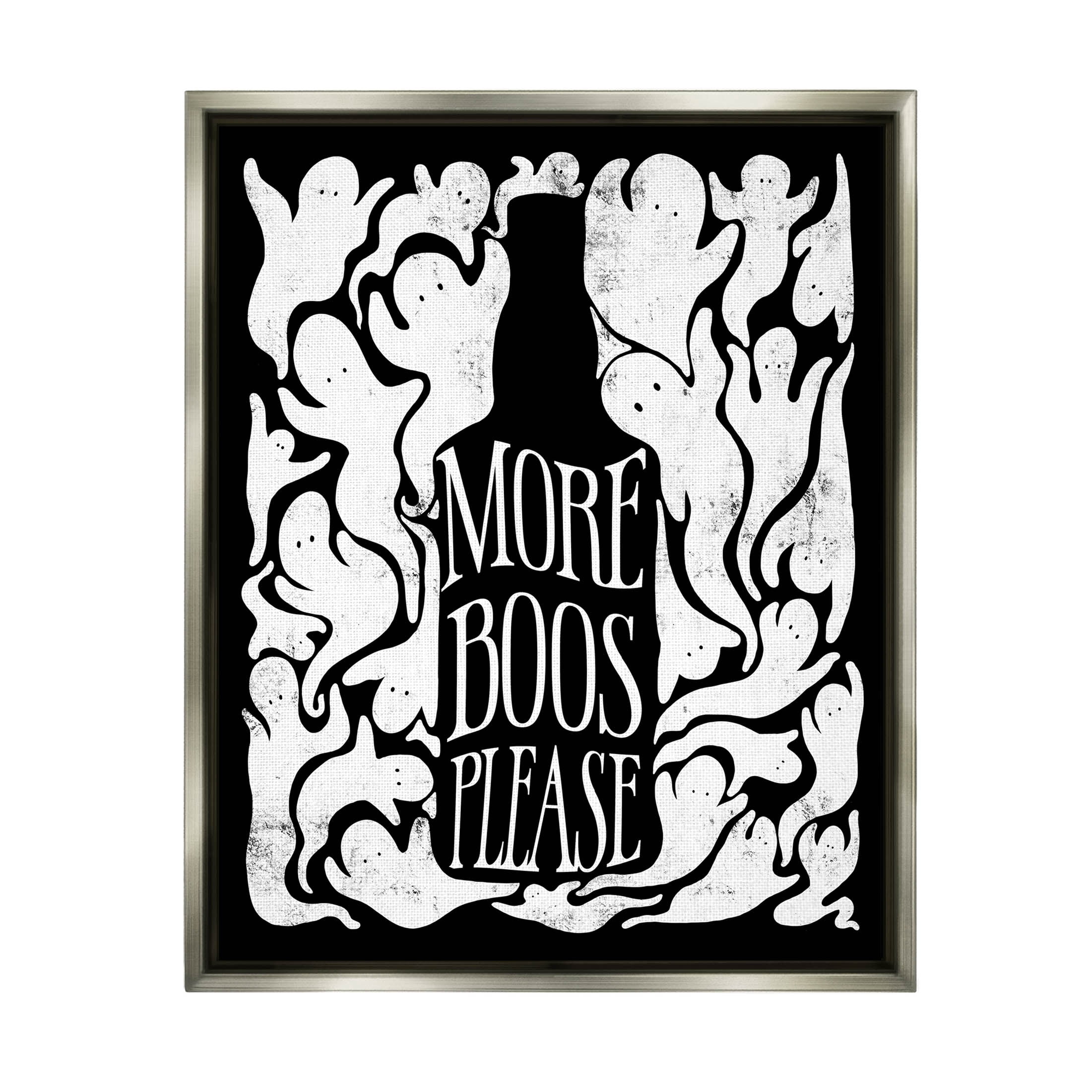 Stupell Industries More Boos Please Funny Liquor Graphic Art Luster Gray Floating Framed Canvas Print Wall Art, Design by Lil' Rue