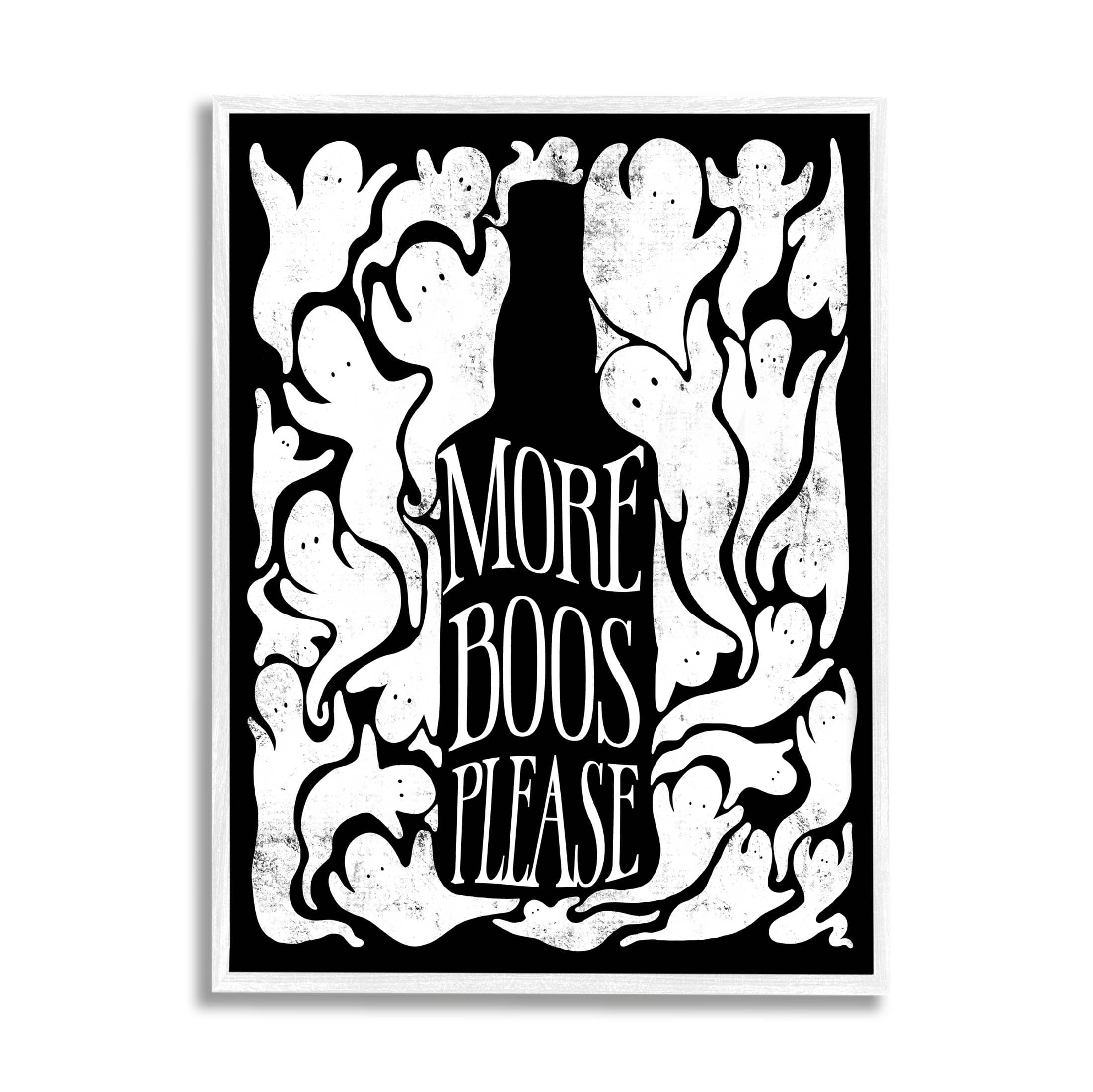 Stupell Industries More Boos Please Funny Liquor Graphic Art White Framed Art Print Wall Art, Design by Lil' Rue