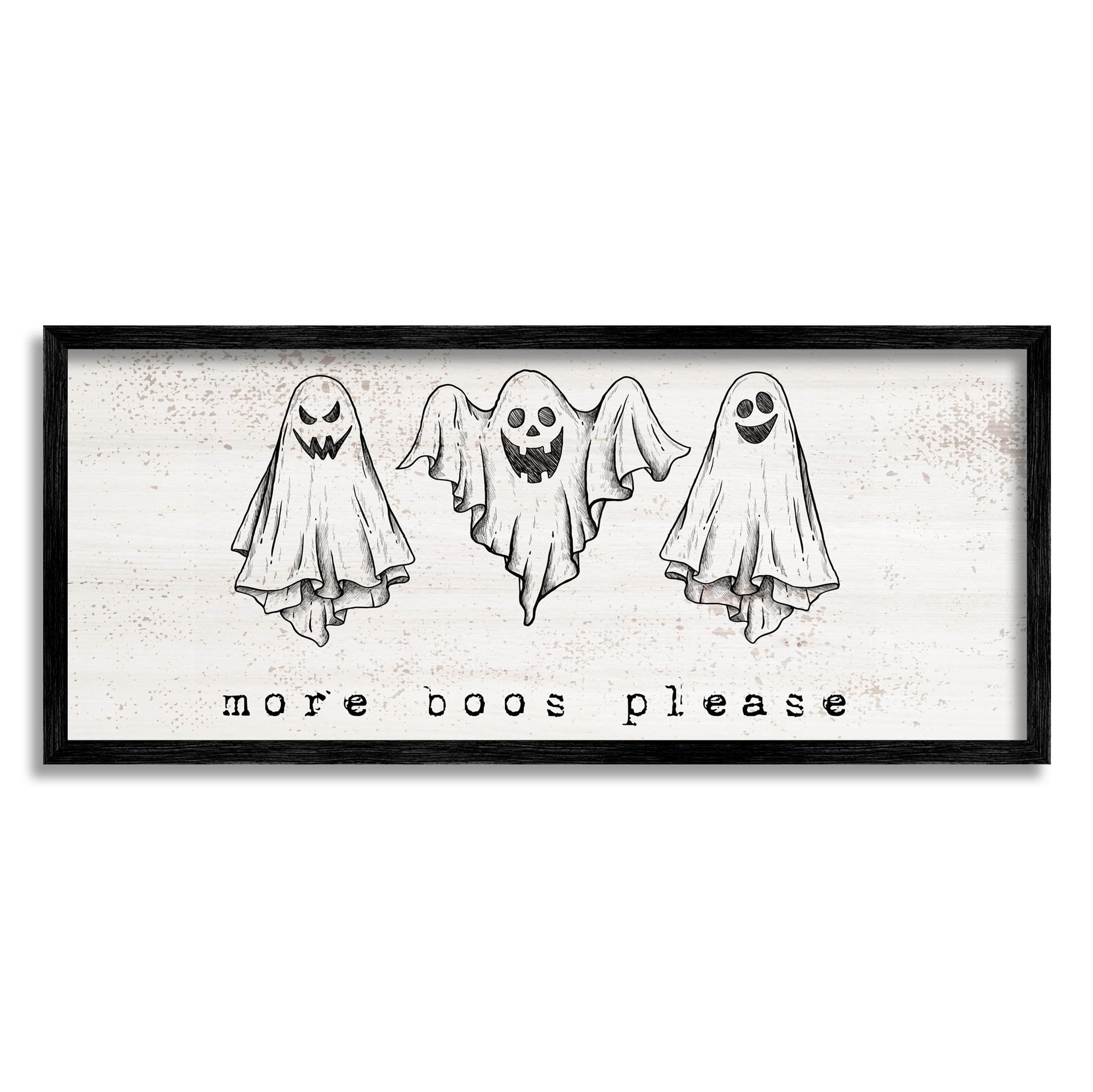 Stupell Industries More Boos Please Scary Ghosts Graphic Art Black Framed Art Print Wall Art, Design by Lil' Rue
