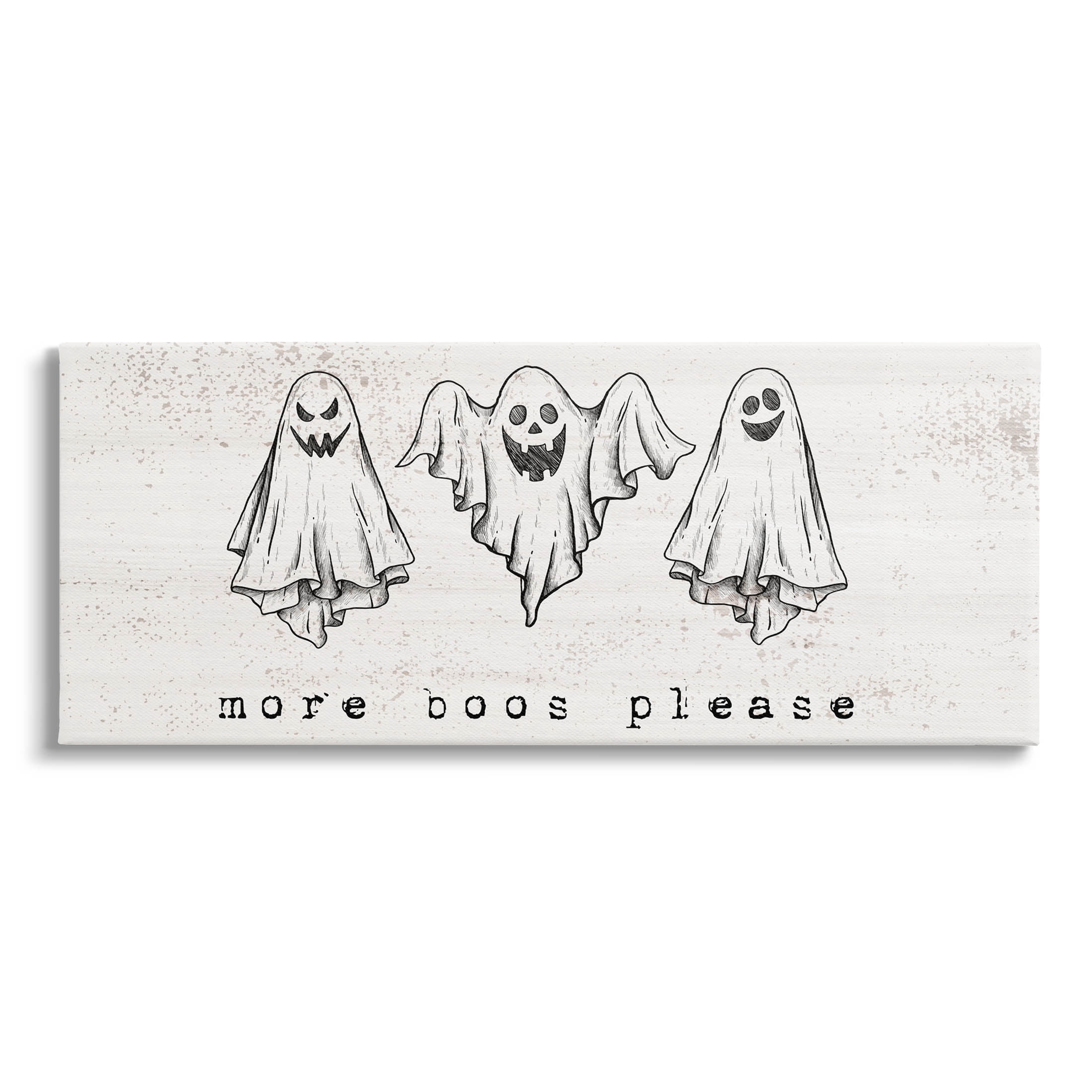 Stupell Industries More Boos Please Scary Ghosts Graphic Art Gallery Wrapped Canvas Print Wall Art, Design by Lil' Rue