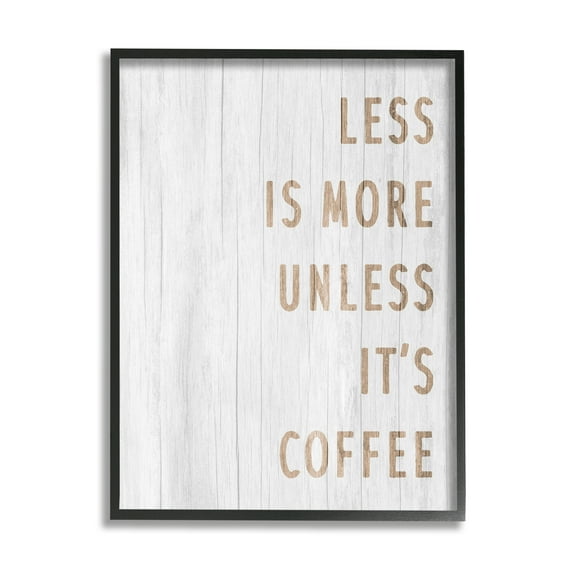 Stupell Industries More Coffee Kitchen Phrase Food & Beverage Painting Black Framed Art Print Wall Art, 16 x 20