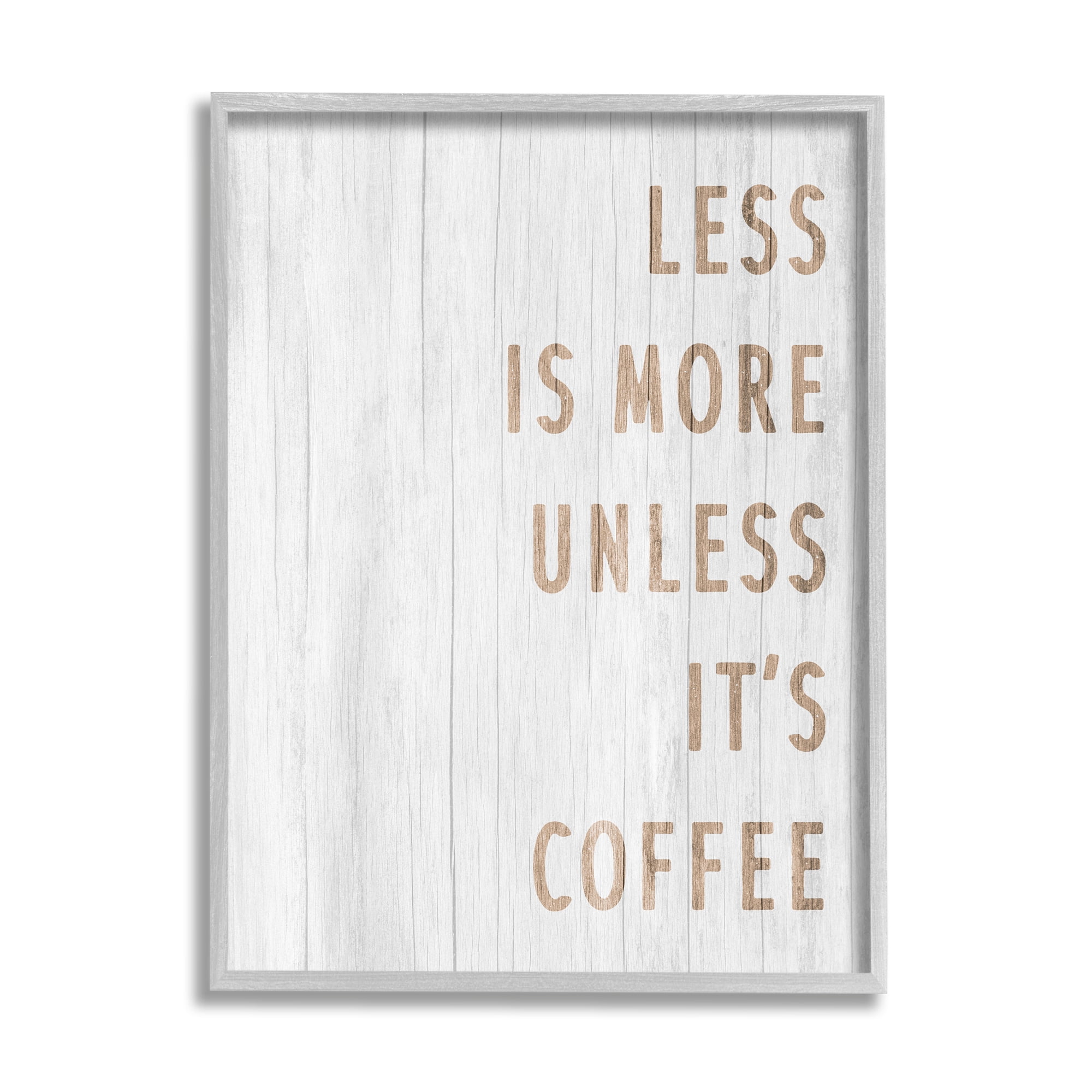 Stupell Industries More Coffee Kitchen Phrase Food & Beverage Painting Gray Framed Art Print Wall Art, 16 x 20