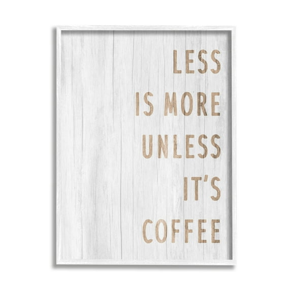 Stupell Industries More Coffee Kitchen Phrase Food & Beverage Painting White Framed Art Print Wall Art, 16 x 20