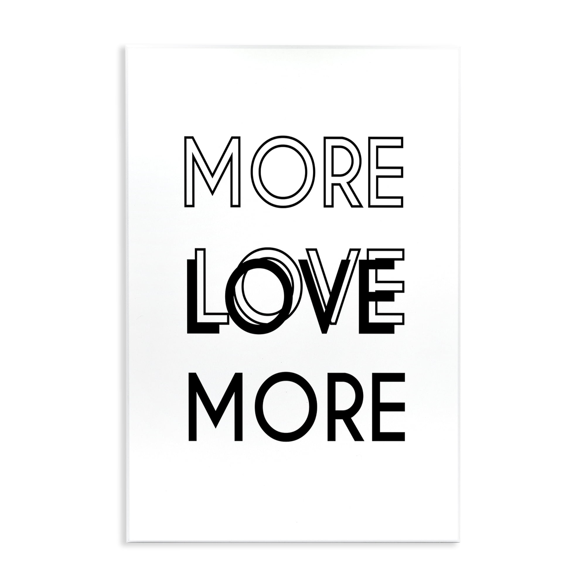 Stupell Industries More Love Typography Text & Numbers Painting Unframed Art Print Wall Art, 13 x 19