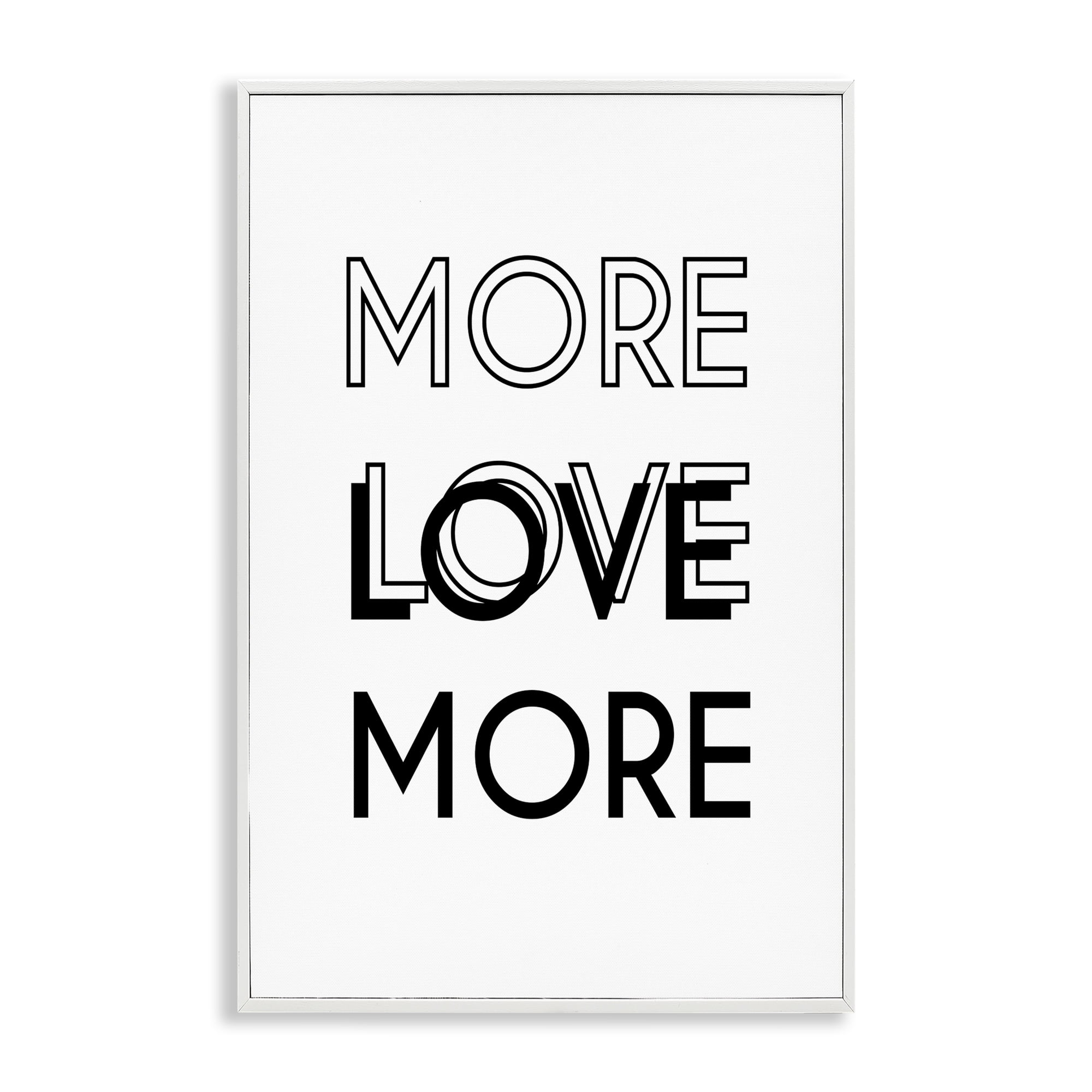 Stupell Industries More Love Typography Text & Numbers Painting White Framed Art Print Wall Art, 20 x 30