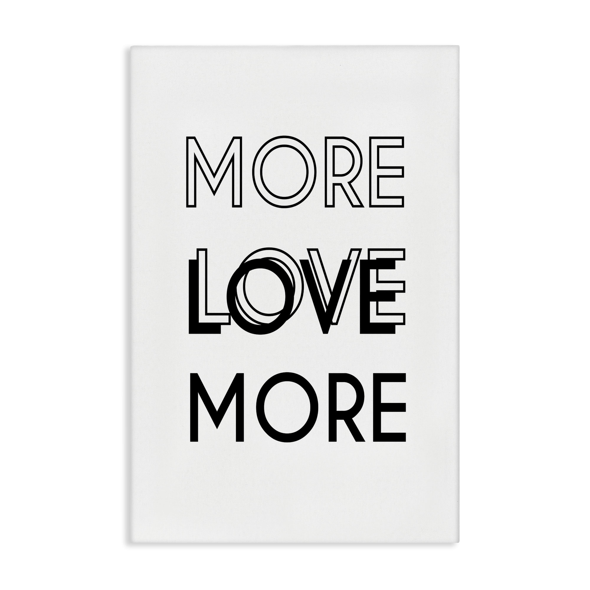 Stupell Industries More Love Typography Text & Numbers Painting Wrapped Canvas Art Print Wall Art, 30 x 45
