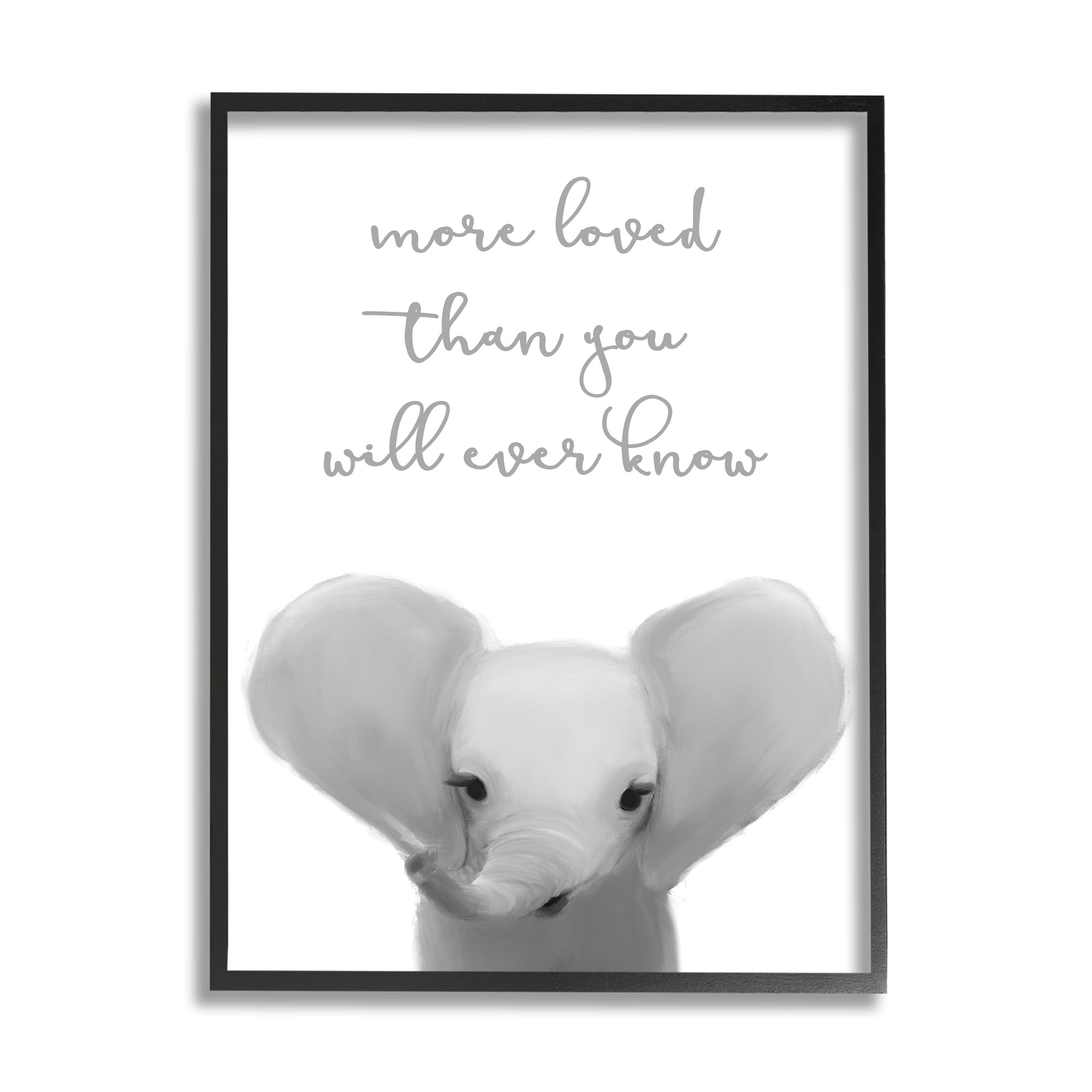 Stupell Industries More Loved Than You Will Ever Know Cute Elephant,16 x 20,Designed by Leah Straatsma