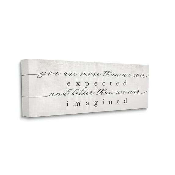 Stupell Industries More Than Expected Better Than Imagined Family Sentiment, 10 x 24, Designed by Daphne Polselli