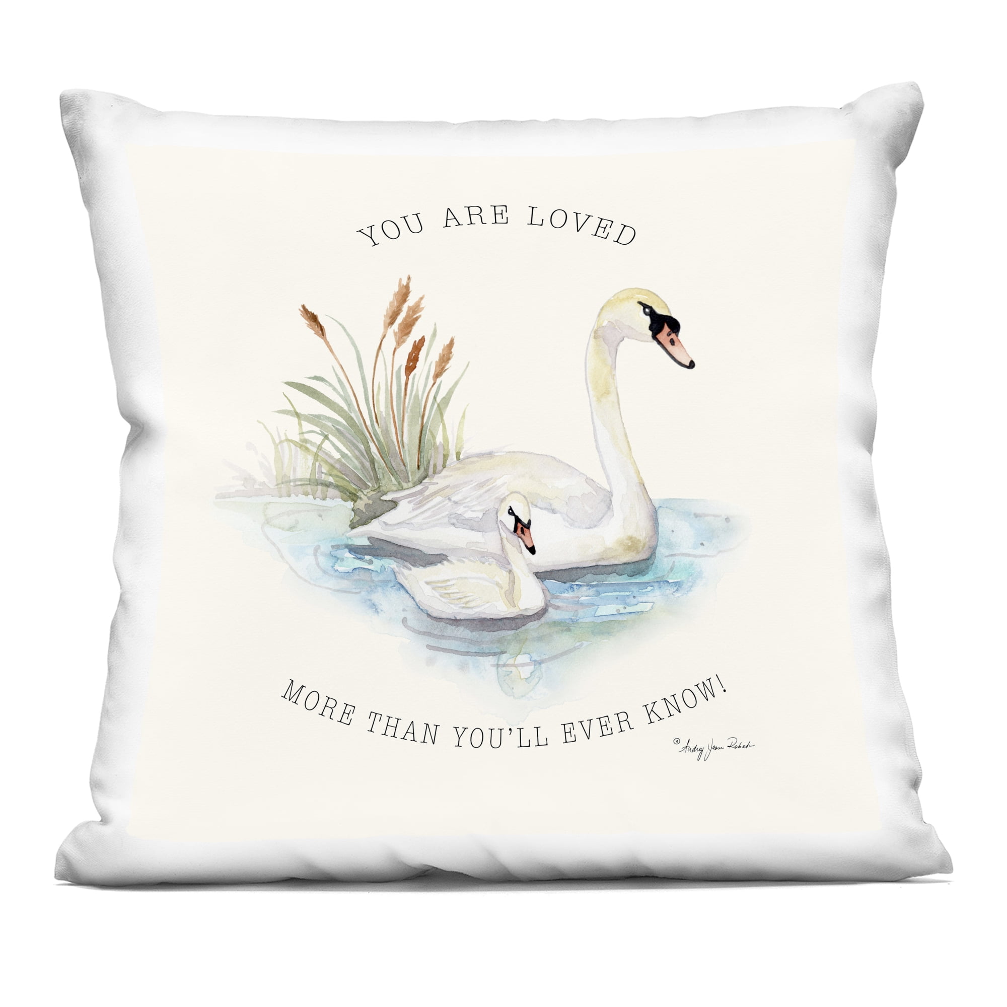 Stupell Industries More Than You Know Swans Decorative Printed Throw Pillow, design by Audrey Jeanne Roberts