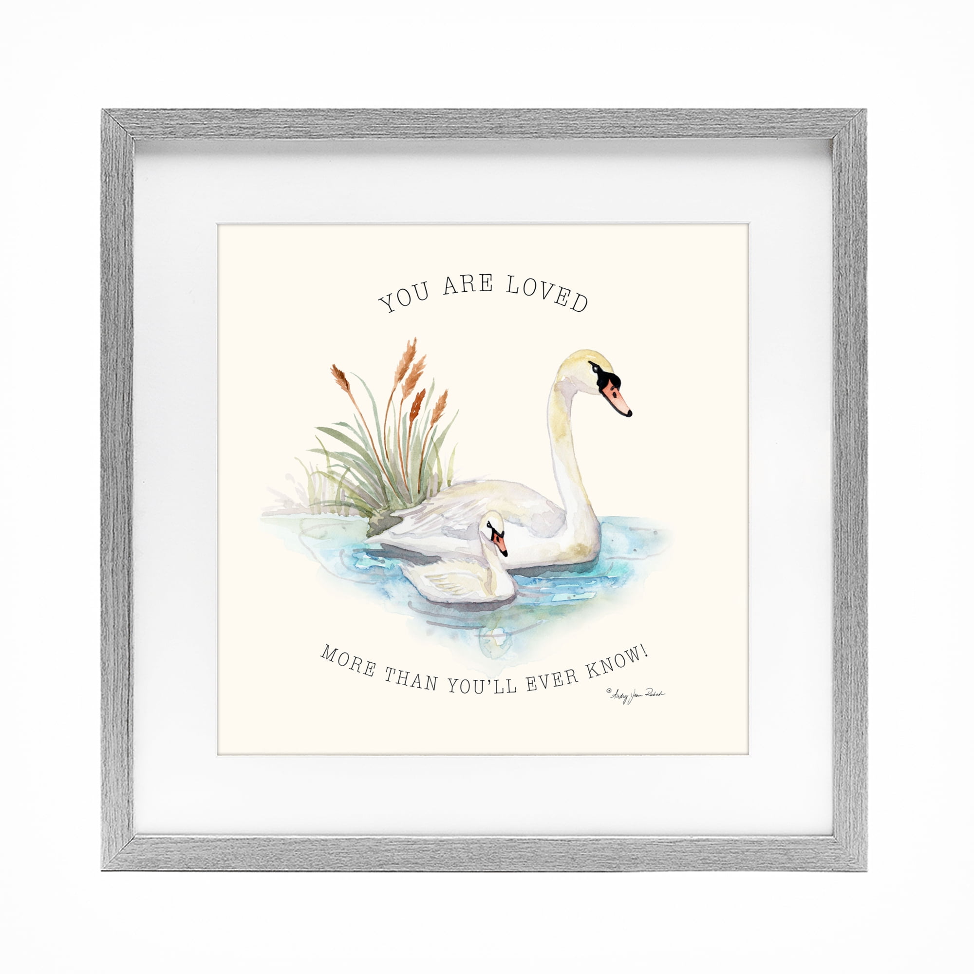 Stupell Industries More Than You Know Swans Gray Framed Print Under Glass, design by Audrey Jeanne Roberts