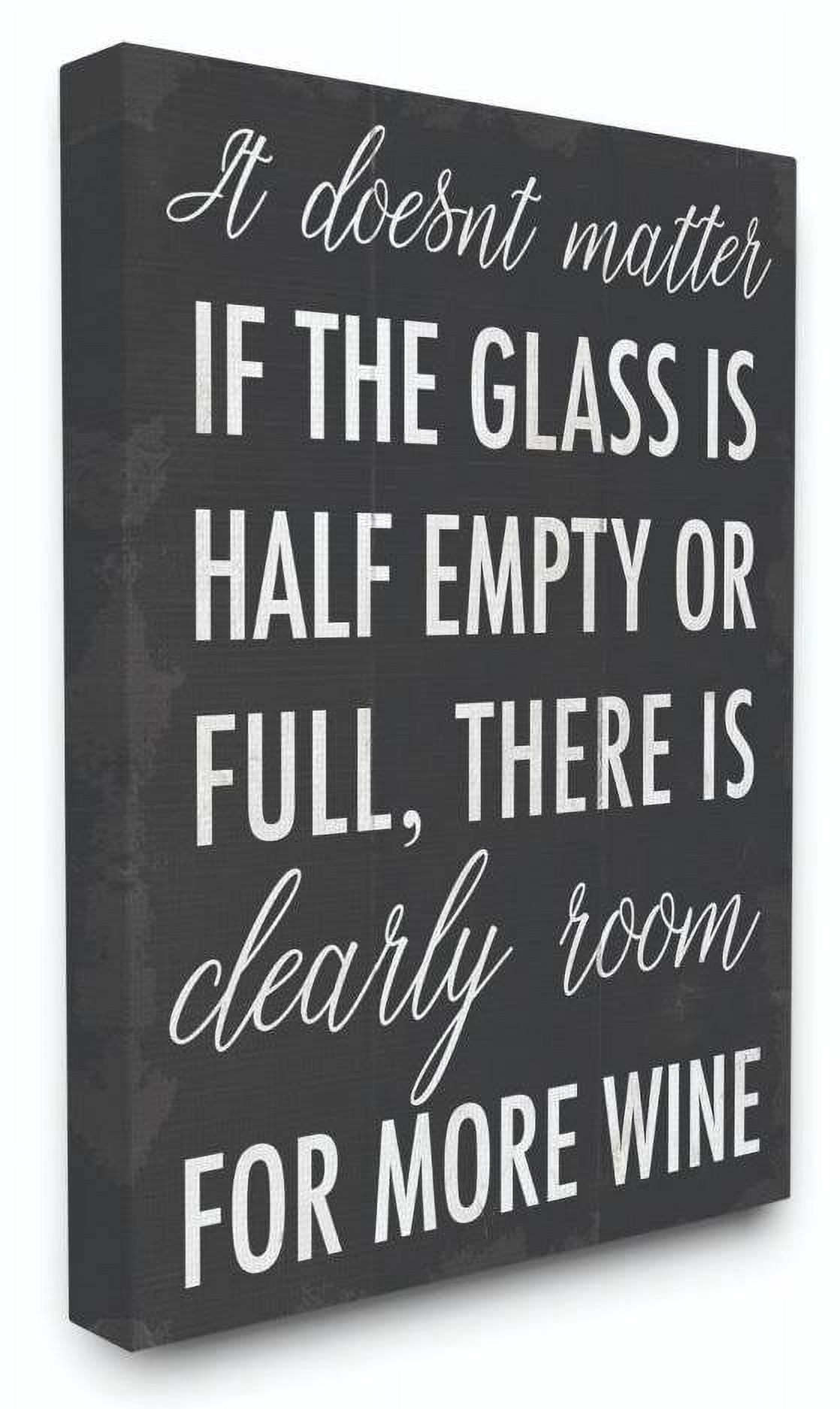 Stupell Industries More Wine Funny Family Black and White Word Design Canvas Wall Art by Daphne Polselli