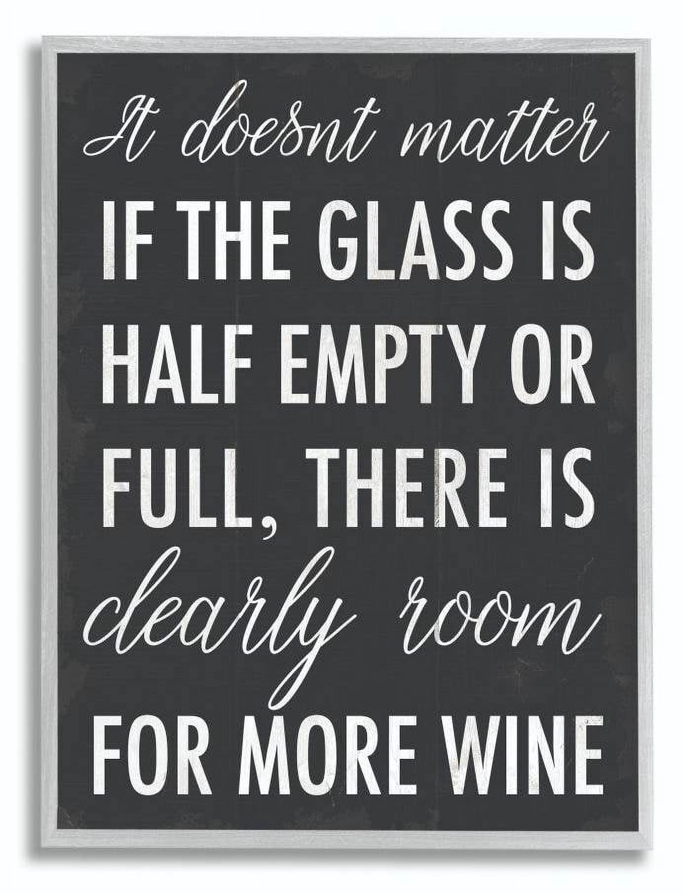 Stupell Industries More Wine Funny Family Black and White Word Design Framed Wall Art by Daphne Polselli