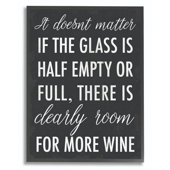 Stupell Industries More Wine Funny Family Black and White Word Design Framed Wall Art by Daphne Polselli