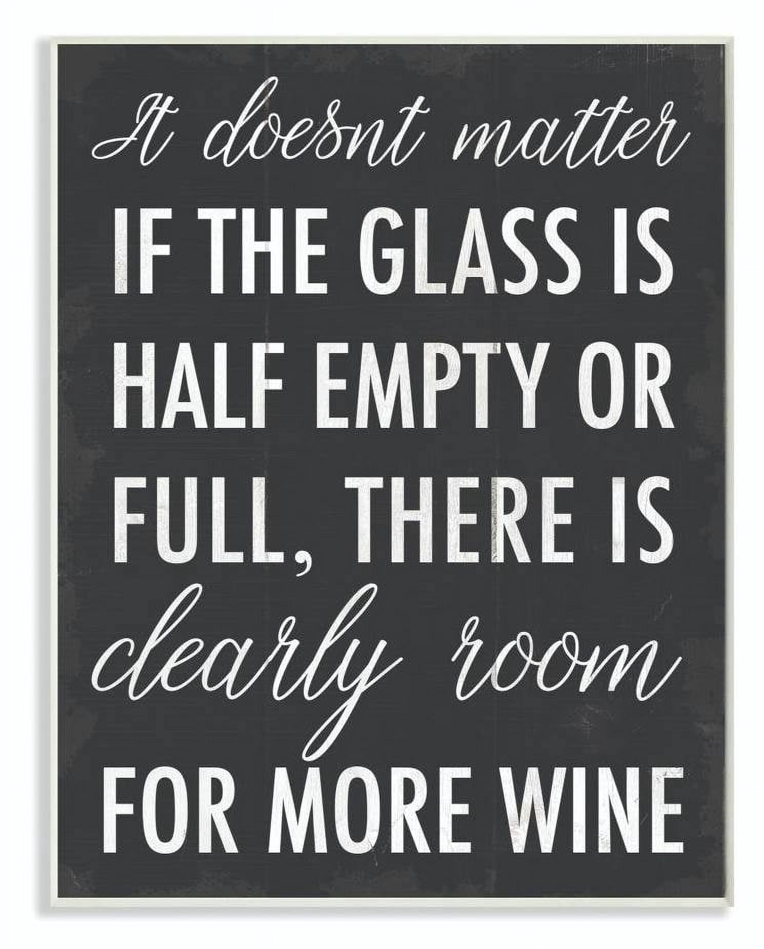 Stupell Industries More Wine Funny Family Black and White Word Design Wall Plaque by Daphne Polselli