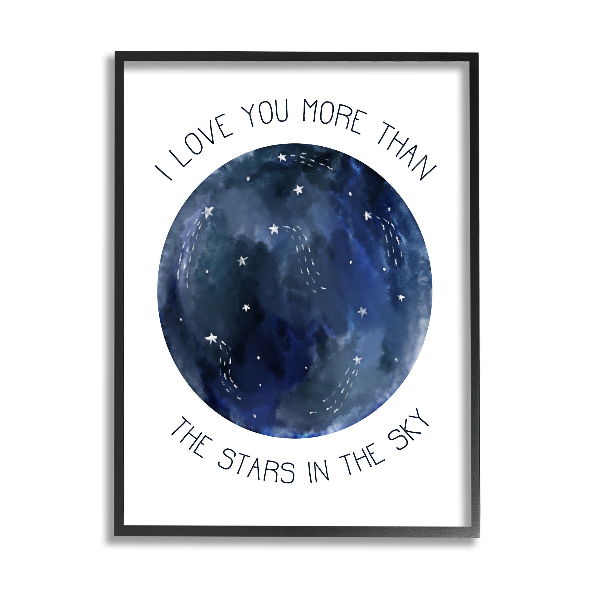 Stupell Industries More than the Stars Romantic Phrase Night Sky Black Framed by Daphne Polselli