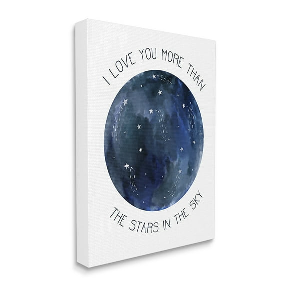 Stupell Industries More than the Stars Romantic Phrase Night Sky Canvas Wall Art by Daphne Polselli