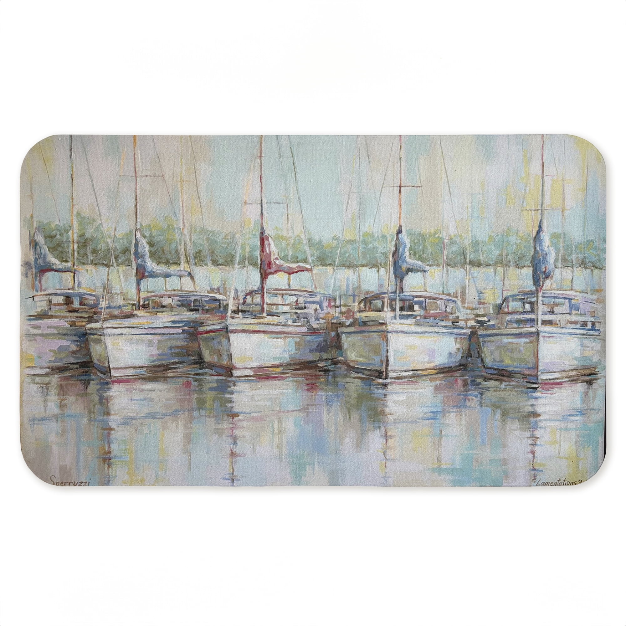 Stupell Industries Morning At The Marina Printed Anti-Fatigue Floor Mat, design by Linda Sperruzzi