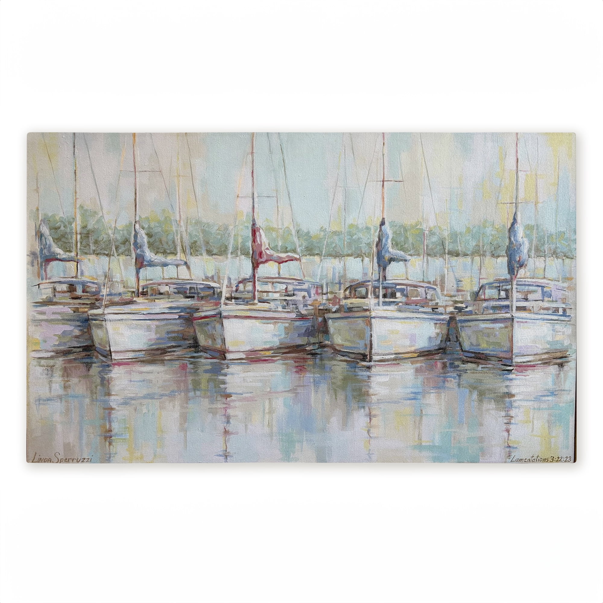 Stupell Industries Morning At The Marina Printed Outdoor Door Floor Mat, design by Linda Sperruzzi
