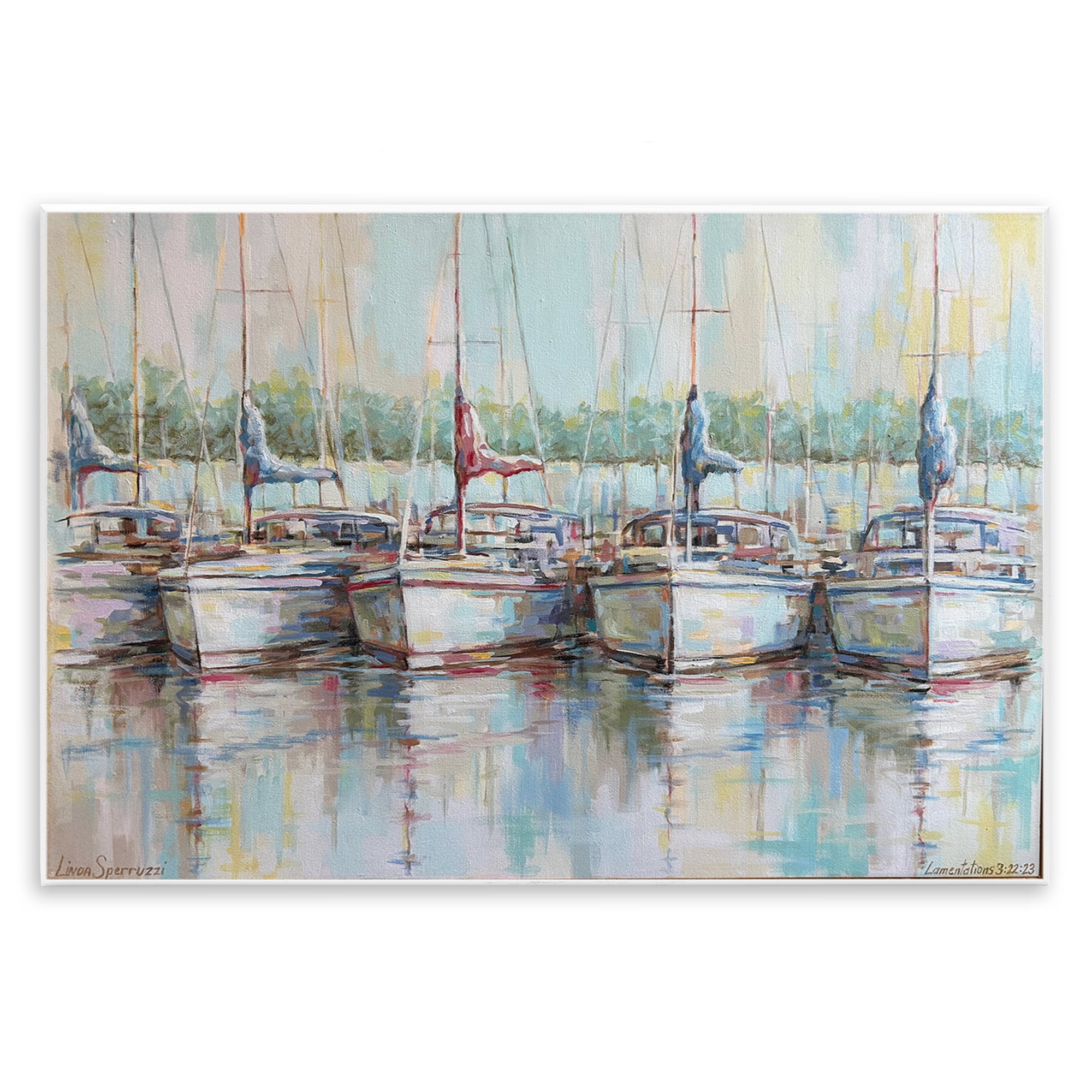 Stupell Industries Morning At The Marina Wall Plaque Art, design by Linda Sperruzzi