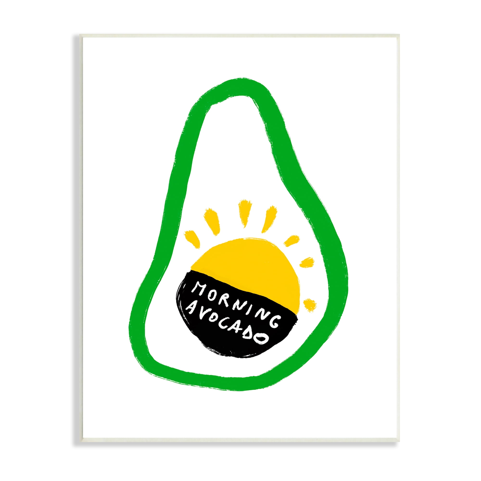 Stupell Industries Morning Avocado with Sunrise Modern Shape Abstraction Food & Beverage Painting Unframed Art Print Wall Art, 13 x 19