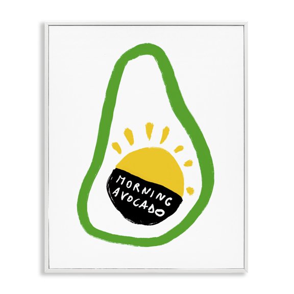 Stupell Industries Modern Morning Avocado with Sunrise Modern Shape Abstraction White Framed Giclee Art, 24 x 30, by Bellassai Art