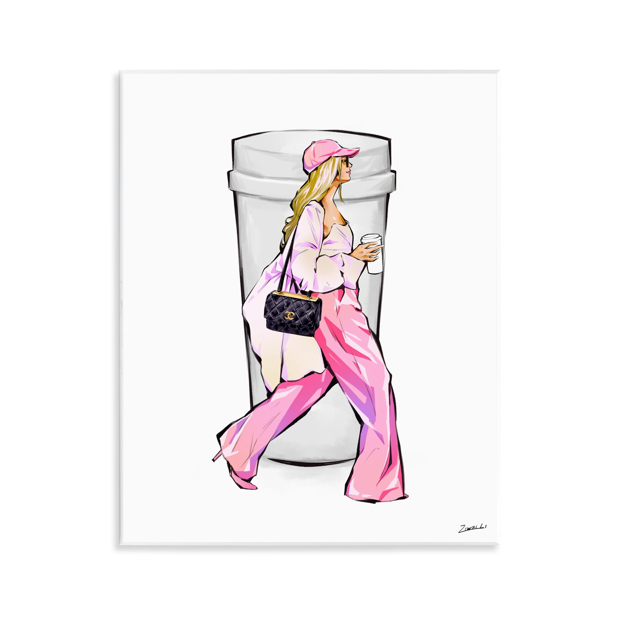 Stupell Industries Morning Coffee Fashionista Food & Beverage Painting Unframed Art Print Wall Art, 11 x 14
