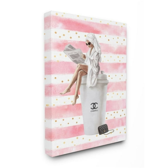 Stupell Industries Morning Coffee Fashionista Polka Dot Stripes Design by Ziwei Li, 16" x 20"