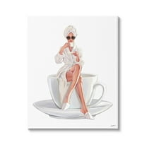 Stupell Industries Morning Coffee Glam Woman Robe Graphic Art Gallery Wrapped Canvas Print Wall Art, Design by Ziwei Li