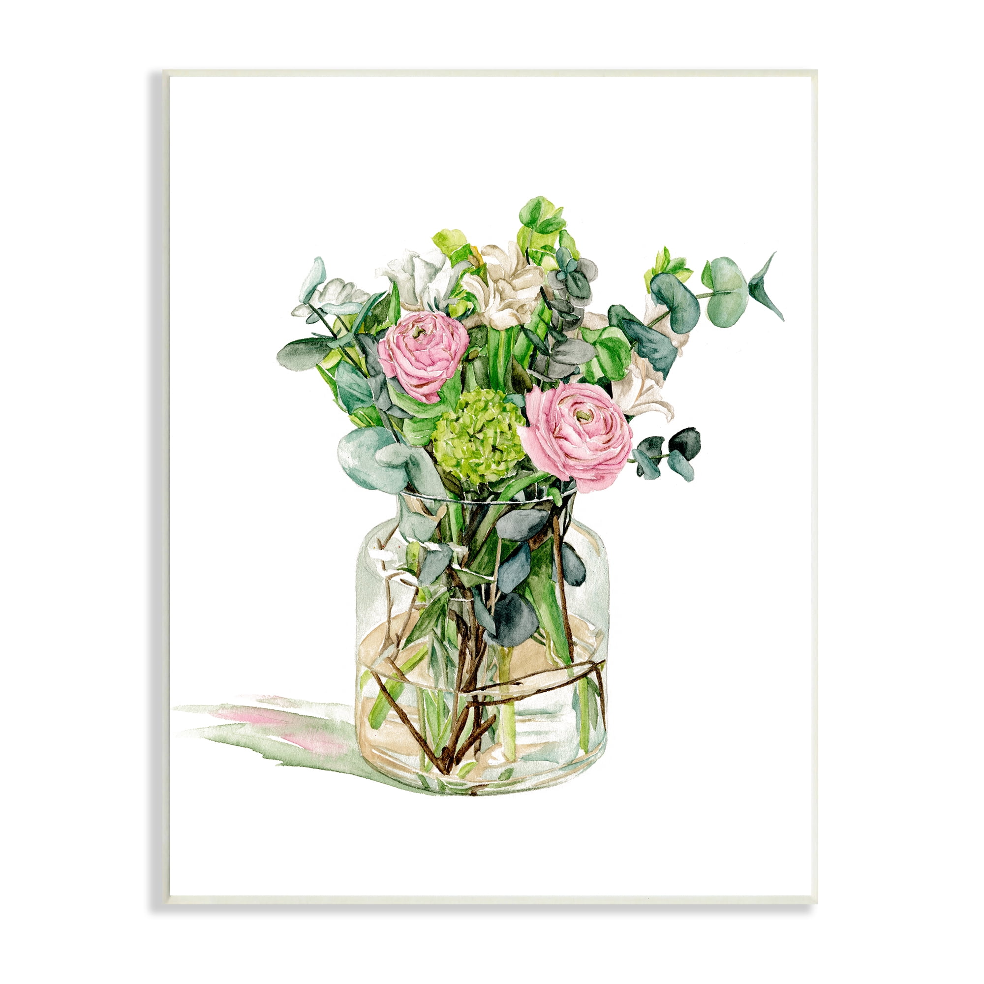Stupell Industries Morning Dew Floral Bouquet Ranunculus Flower Green Foliage, 13 x 19, Design by Melissa Wang