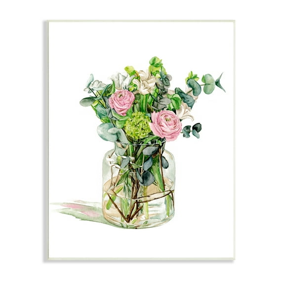 Stupell Industries Morning Dew Floral Bouquet Ranunculus Flower Green Foliage, 13 x 19, Design by Melissa Wang