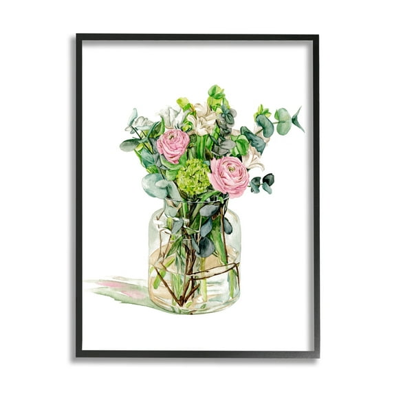 Stupell Industries Morning Dew Floral Bouquet Ranunculus Flower Green Foliage, 16 x 20, Design by Melissa Wang