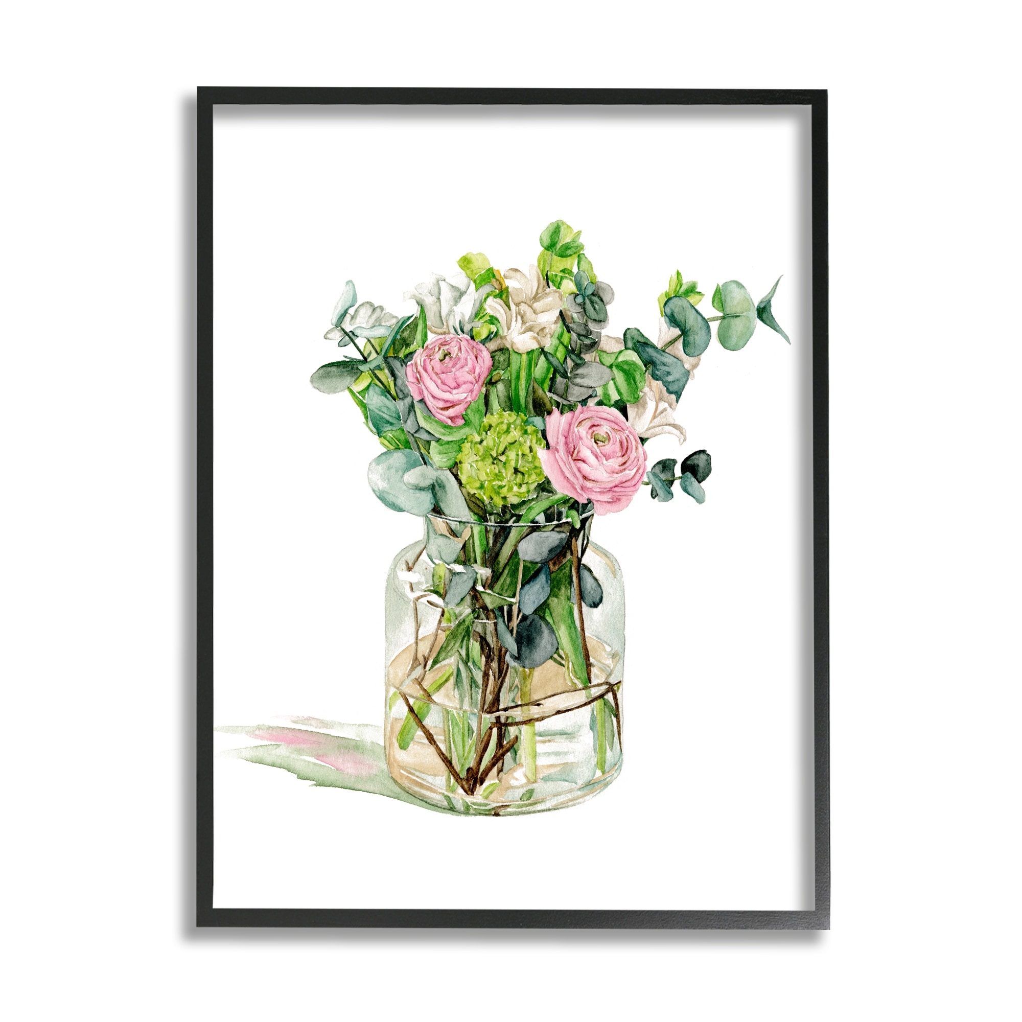 Stupell Industries Morning Dew Floral Bouquet Ranunculus Flower Green Foliage, 24 x 30, Design by Melissa Wang