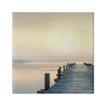 Stupell Industries Morning Dock Waterfront Sunrise Photograph Gallery Wrapped Canvas Print Wall Art, Design by Mike Calascibetta