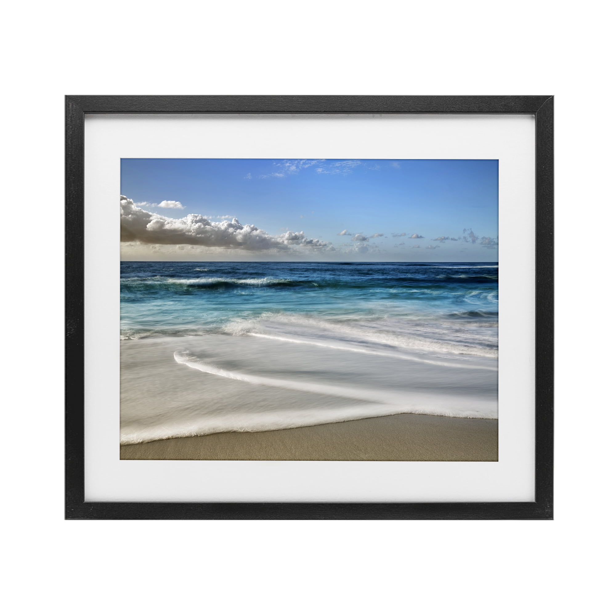Stupell Industries Morning Foam on Shore Black Framed Print Under Glass, design by Superstock