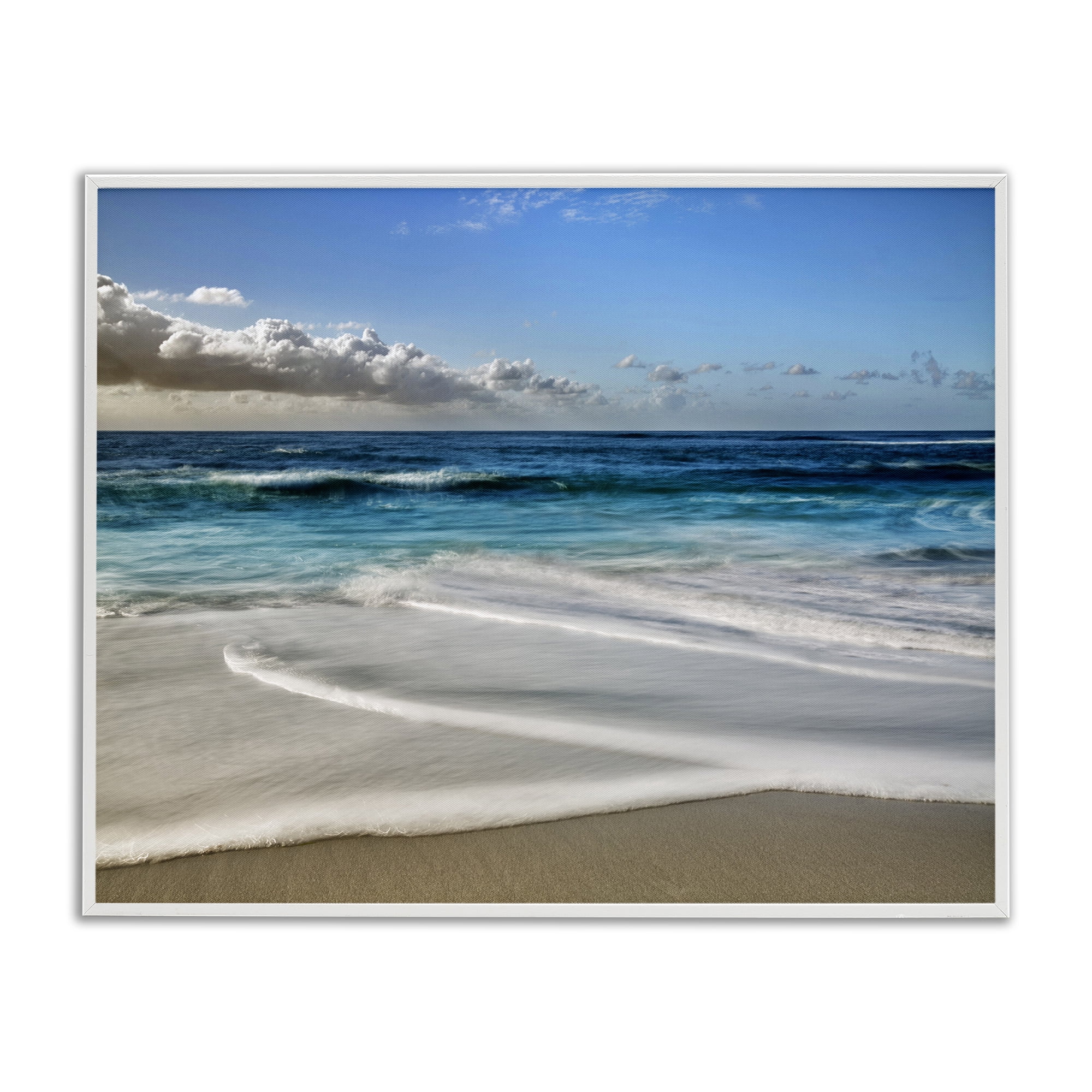 Stupell Industries Morning Foam on Shore White Framed Giclee Art, design by Superstock