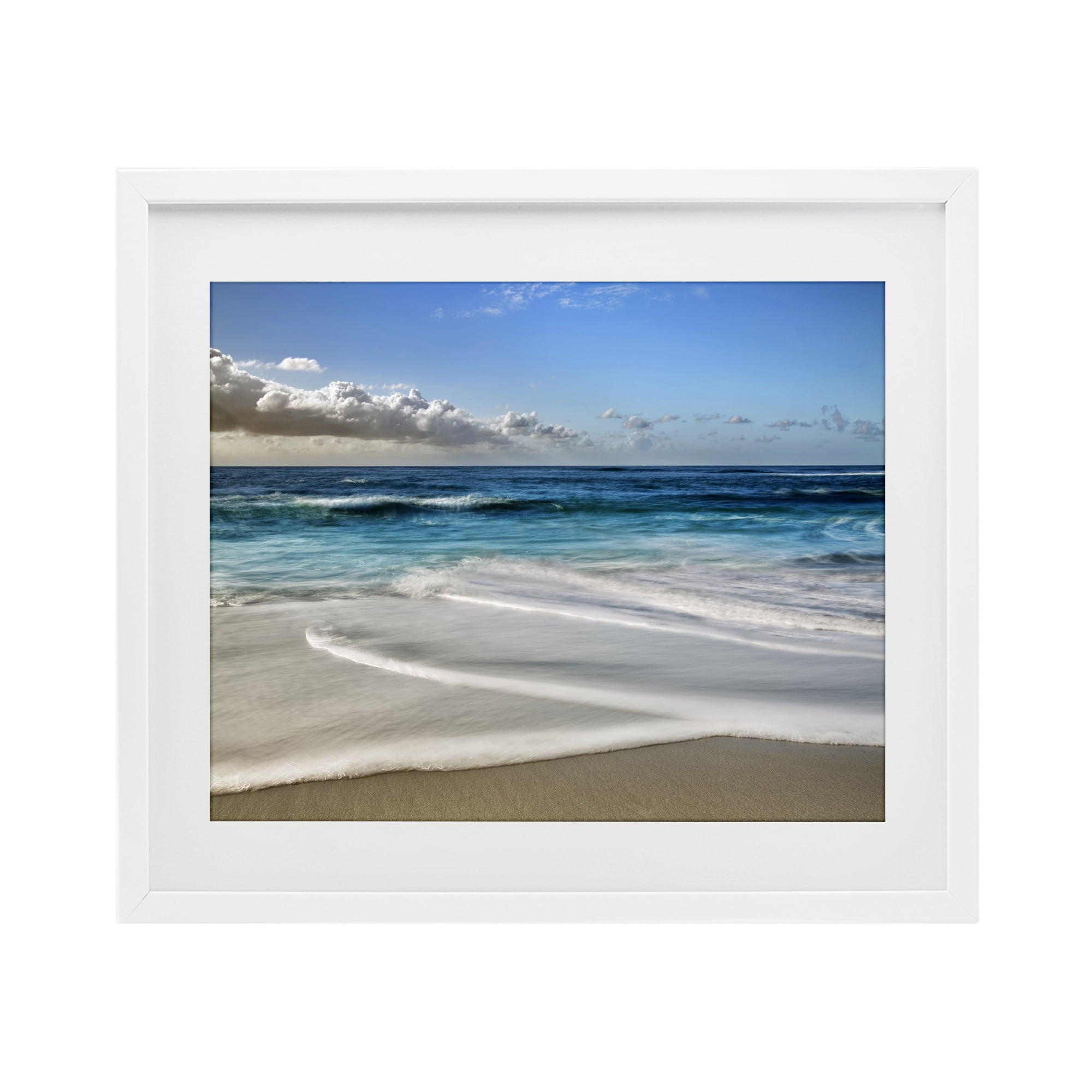 Stupell Industries Morning Foam on Shore White Framed Print Under Glass, design by Superstock