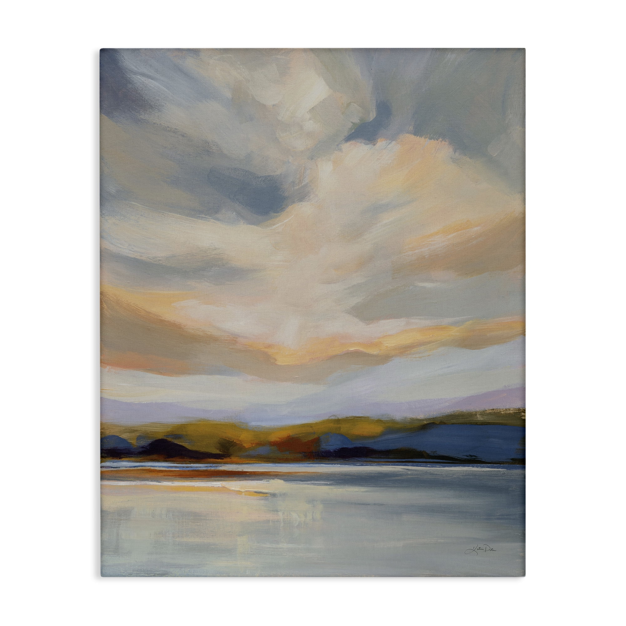Stupell Industries Morning Glory Seascape Landscape Painting Gallery Wrapped Canvas Art Print Wall Art, 36 x 48