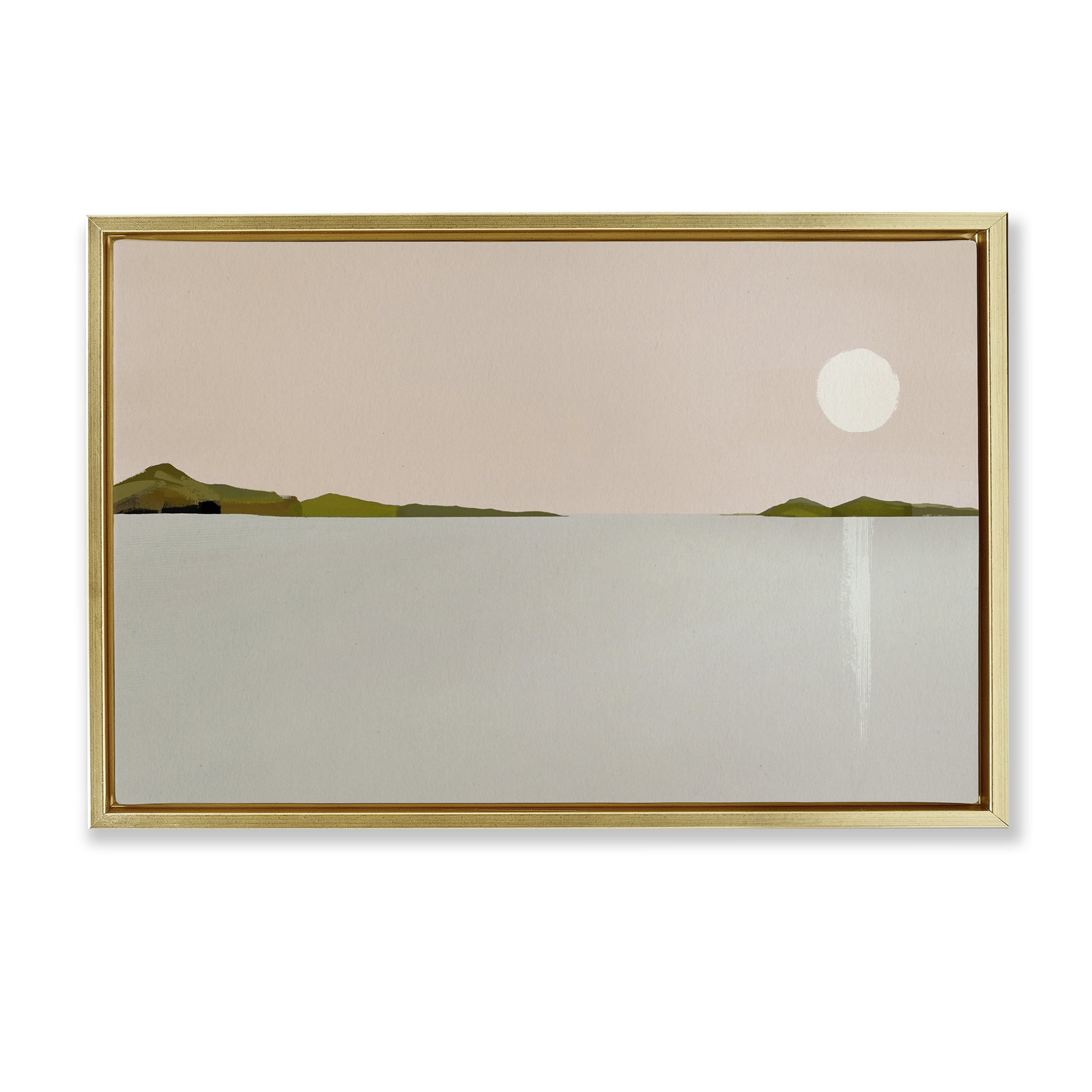 Stupell Industries Morning Has Spoken Landscape Painting Gold Floater Framed Art Print Wall Art, 31 x 21
