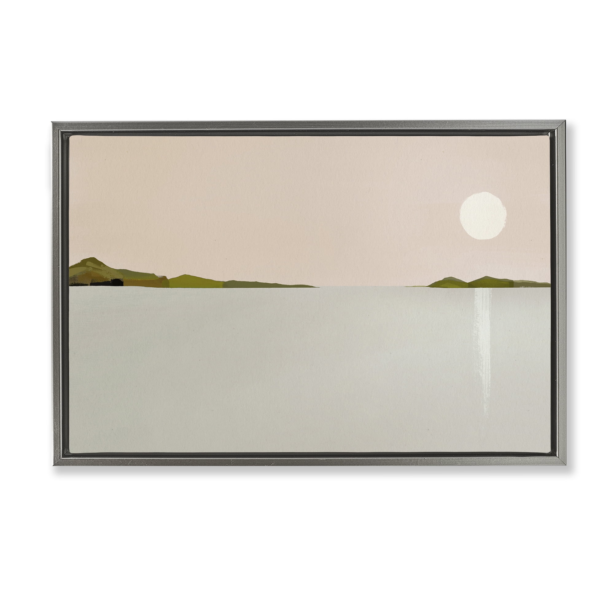Stupell Industries Morning Has Spoken Landscape Painting Gray Floater Framed Art Print Wall Art, 25 x 17