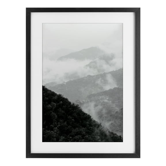 Stupell Industries Transitional Morning Mist Forest Black Framed Print Under Glass, 17 x 23, by Deborah Revell