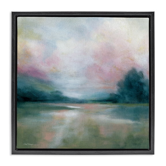 Stupell Industries Morning On The River Black Framed Floater Canvas Wall Art design by Carol Robinson, 18 x 18