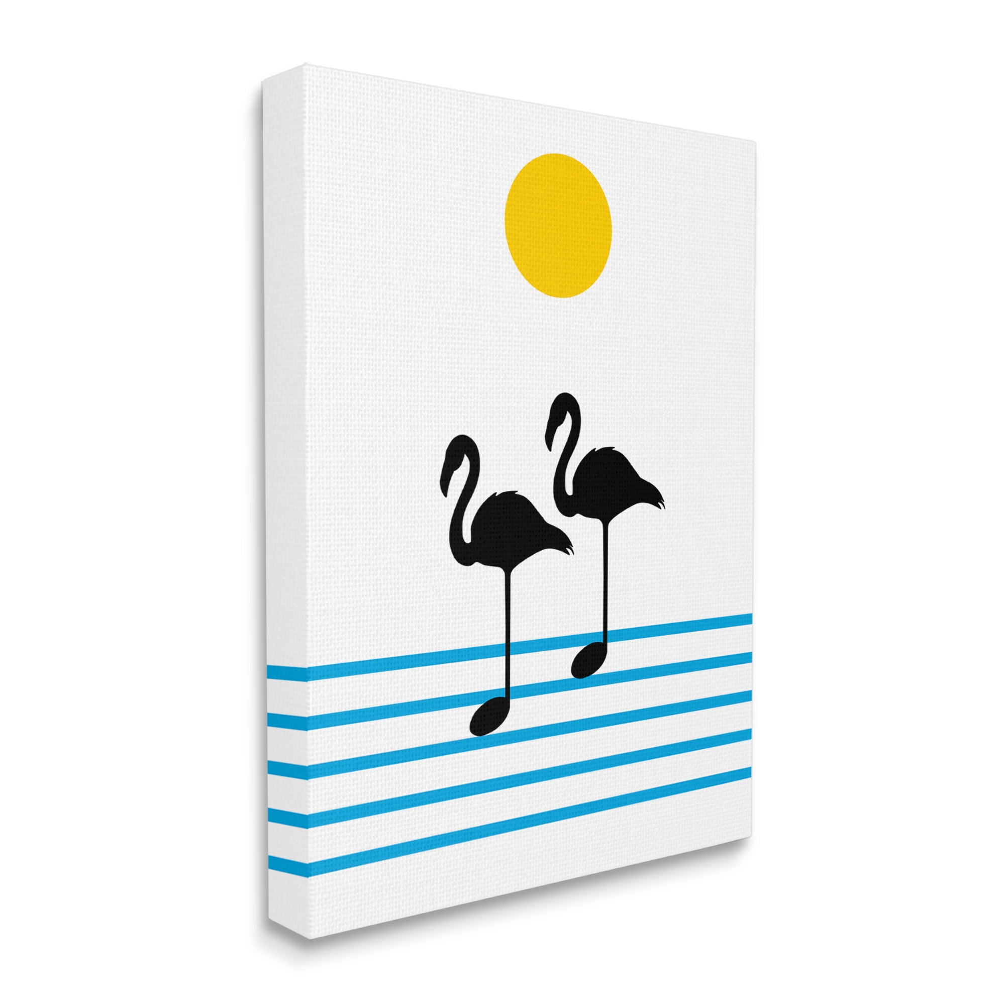 Stupell Industries Morning Sound Flamingo Silhouettes Music Chart Abstraction Beauty & Fashion Painting Gallery Wrapped Canvas Print Wall Art, 30 x 40